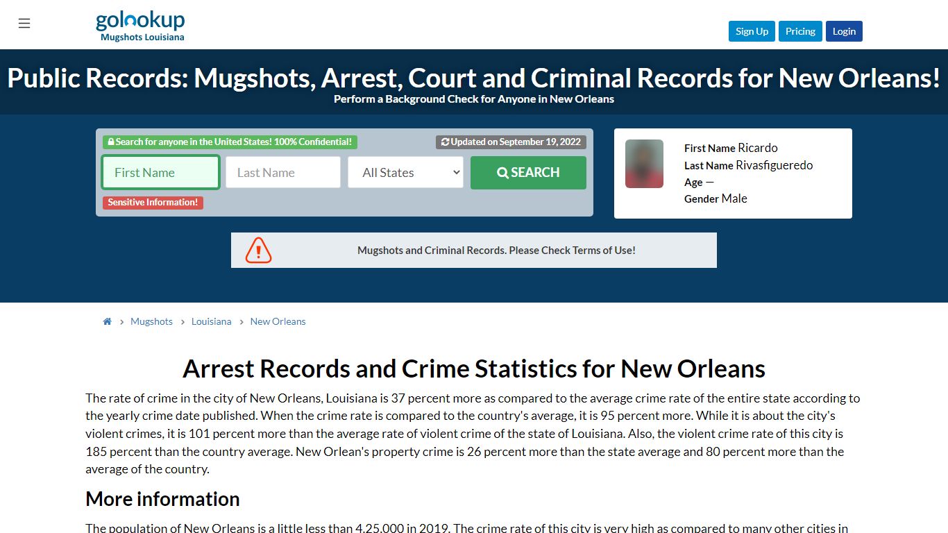 Mugshots New Orleans, Arrest Records New Orleans - GoLookUp